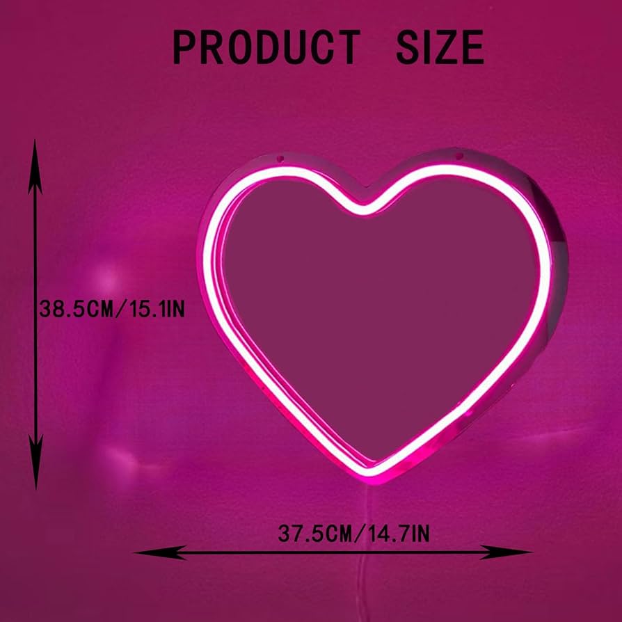 ネオン 鏡 ピンク ハート型 Amazon.co.jp : HFHungkeong Heart ハートネオンミラー ピンク